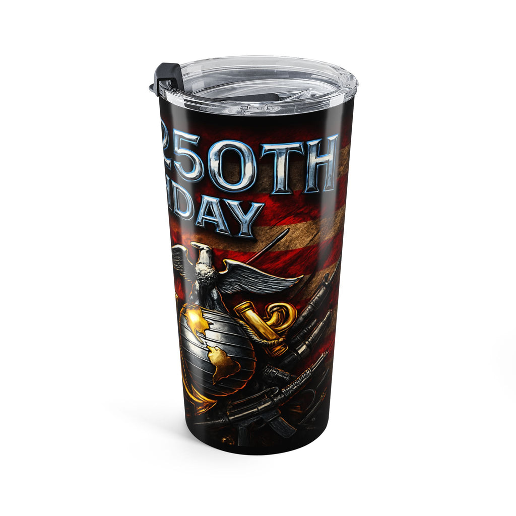 USMC 250th Birthday Tumbler 20oz | Patriotic Gifts, Veteran Appreciation, Birthday Celebrations, USA Decor, Custom Travel Cup