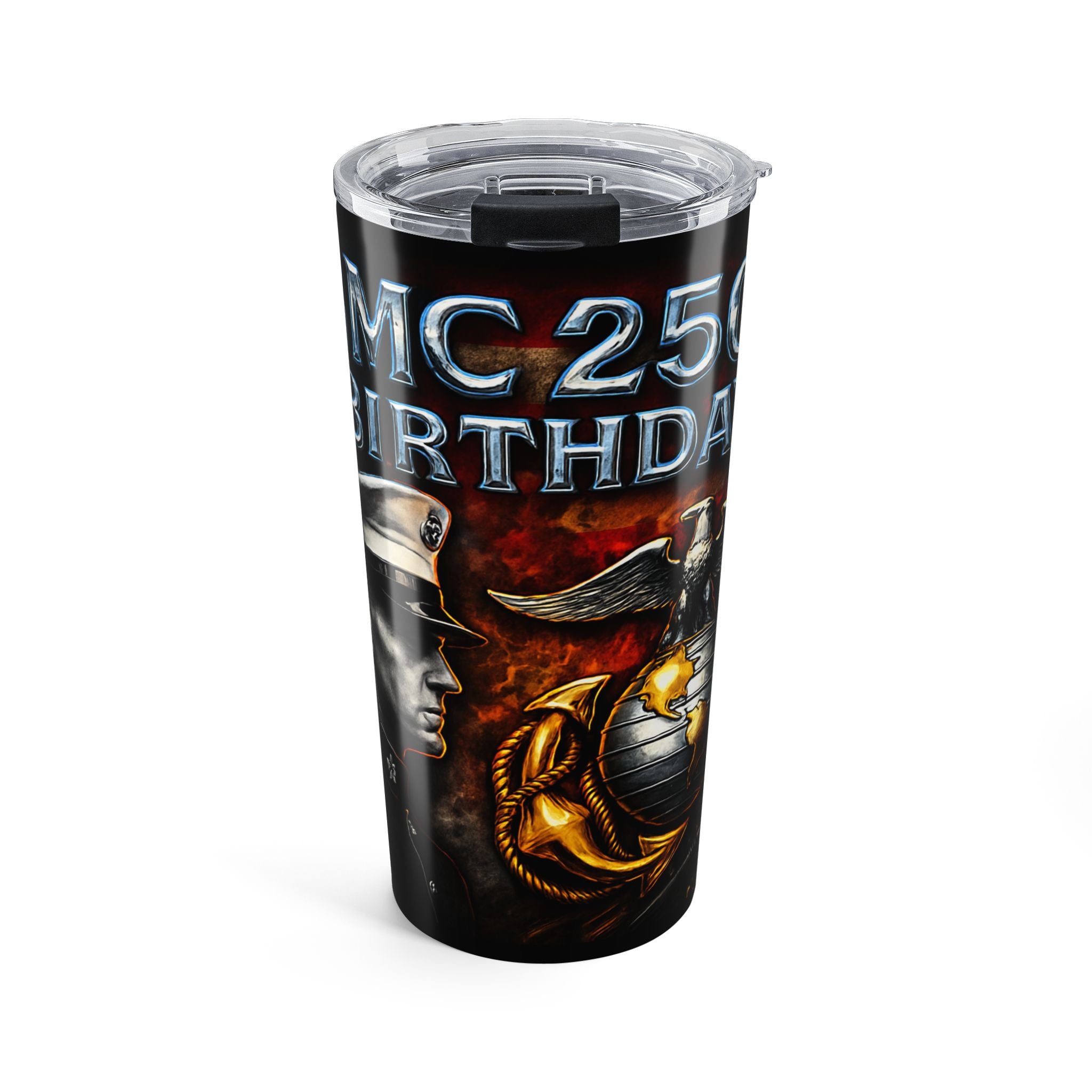 USMC 250th Birthday Tumbler 20oz | Patriotic Gifts, Veteran Appreciation, Birthday Celebrations, USA Decor, Custom Travel Cup